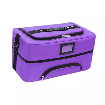 Косметичка-органайзер для косметики, водонепроницаемая, с разделителем, профессиональная, косметичка, лак для ногтей фиолетовый