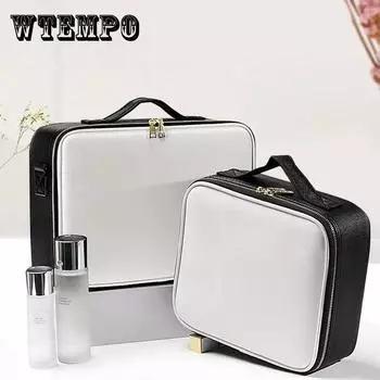 Косметичка, простая косметичка из искусственной кожи, большая вместительная косметичка для хранения и набор инструментов для татуировки визажиста 26*23*10cm розовый