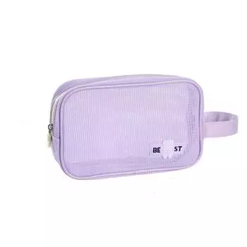 Косметичка прозрачная косметичка большая вместимость сумка для хранения туалетных принадлежностей сетчатая косметичка леди фиолетовый