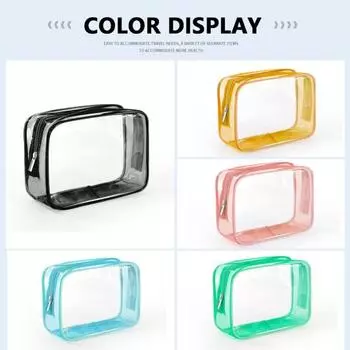 Косметичка прозрачная водонепроницаемая женская косметичка косметичка сумка для мытья посуды хозяйственные принадлежности A чёрный