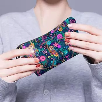 Косметичка с 3D-принтом с леопардовым принтом, большая вместимость, портативное подвесное кольцо для хранения, дорожная сумка 4