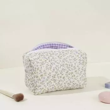 Косметичка с цветочным принтом, застежка-молния, сумка для хранения кистей для макияжа, многоразовый органайзер для косметики розовый