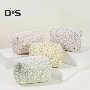 Косметичка с цветочным принтом, застежка-молния, сумка для хранения кистей для макияжа, многоразовый органайзер для косметики, сумка для туалетных принадлежностей и косметических инструментов фиолетовый