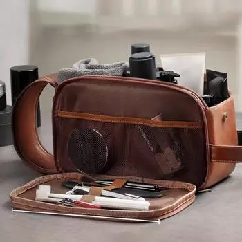 Косметичка с двойной молнией, водонепроницаемая, с несколькими отделениями, большой вместимостью, универсальный органайзер для туалетных принадлежностей для путешествий с ручкой