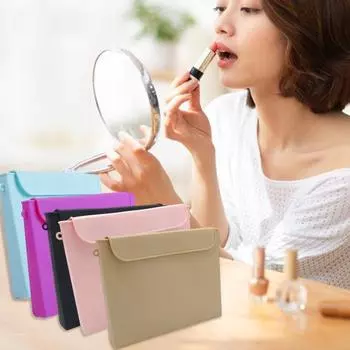 Косметичка с магнитной застежкой, силиконовая косметичка, легкая дорожная косметичка для деловых поездок на открытом воздухе розовый