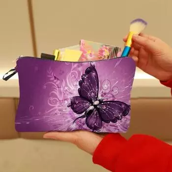 Косметичка с ярким цветочным принтом, практичная водонепроницаемая сумка-органайзер для ключей и инструментов A