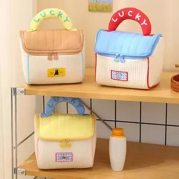 Косметичка с ручкой, большая вместимость, застежка-молния, водонепроницаемая косметичка, эстетичная дорожная сумка для туалетных принадлежностей коричневый