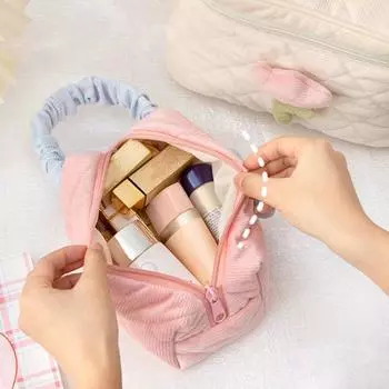 Косметичка с ручкой, дизайн товаров для дома, прочная несущая способность, тюльпан, цветок, декор, сумка-органайзер для макияжа, практичная многоцелевая сумка Square фиолетовый