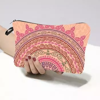 Косметичка с винтажным принтом, большая вместимость, портативная, легкая, изысканная, туалетная сумка-клатч E
