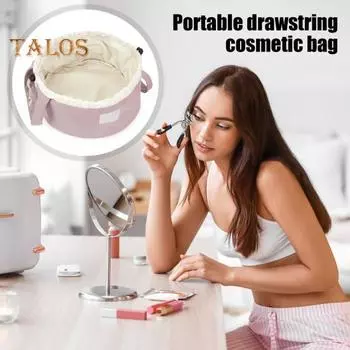 Косметичка с внутренним карманом на молнии, подкладкой, большой вместимостью, завязывается на шнурок, застегивается на ленту, водоотталкивающая кисточка для макияжа, помада Stoarge розовый