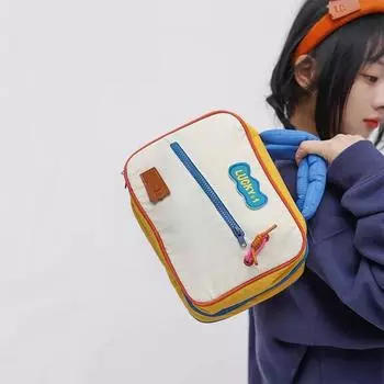 Косметичка Симпатичная контрастная цветная косметичка и туалетные принадлежности Женская портативная складная косметичка большой вместимости Дорожная косметичка