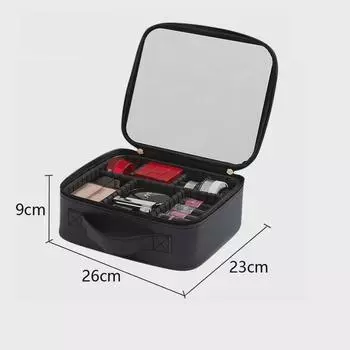 Косметичка со светодиодной подсветкой для путешествий - модная коробка для хранения 2024 No mirror коричневый