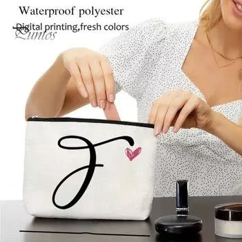Косметичка стильная сумка для хранения макияжа с буквенным узором на молнии дорожный органайзер для макияжа для женщин, мам, друзей R