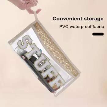 Косметичка, сумка для хранения, прозрачная полая, водонепроницаемая, грязеотталкивающая, большая вместительная соломенная плетеная сумка для туалетных принадлежностей с буквенным узором бежевый