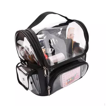 Косметичка-сумка с застежкой-молнией, вместительный органайзер для косметики, прозрачный для отпуска