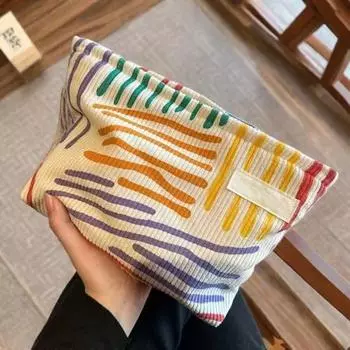 Косметичка в стиле бохо, большая нейлоновая косметичка, дорожная косметичка, портативный органайзер для косметики для студентов светло-розовый