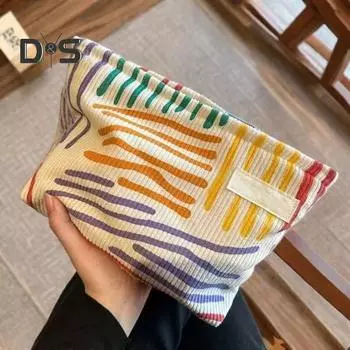 Косметичка в стиле бохо, большая нейлоновая косметичка, дорожная косметичка, портативный органайзер для косметики для студентов белый