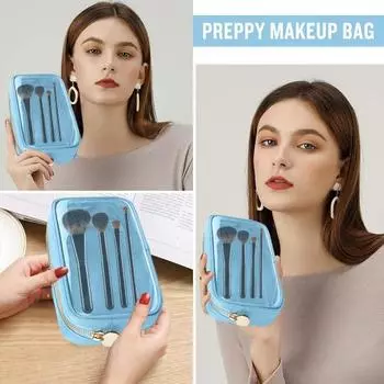 Косметичка, водонепроницаемая прозрачная косметичка, прочная гладкая сумка для туалетных принадлежностей на молнии для домашнего путешествия розовый