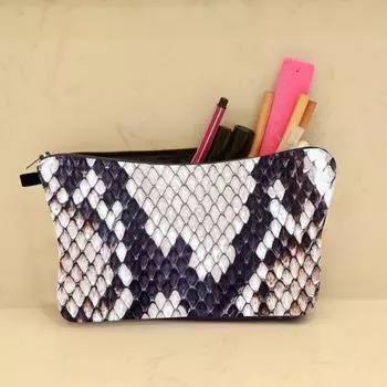 Косметички большой емкости художественный модный змеиный принт моющийся органайзер сумка для 2