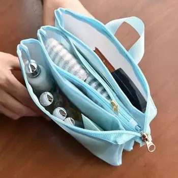 Косметички большой емкости, средства по уходу за кожей, губная помада, туалетные принадлежности, органайзер для макияжа, сетчатый 3-слойный дорожный мешок для стирки и хранения