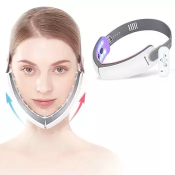 Косметика для лица Косметика для лица для дома Оснащена пультом дистанционного управления 3 USB Подарочный для японского руководства по эксплуатации Белый прибор, пояс, EMS, для лица, салон, 2 лампы