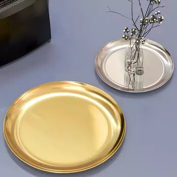 Косметика из нержавеющей стали в скандинавском стиле, круглый дизайн, торт, десерт, металлический поддон, украшения, тарелка для ароматерапии, организация домашних принадлежностей