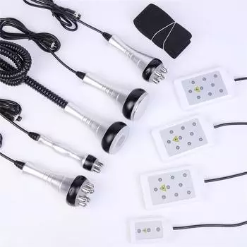 Косметологический аппарат «шесть в одном» с головкой 40K, трехполюсной рукояткой, четырех- и шестиполюсными рукоятками, вакуумной рукояткой, лазерной пластиной и аксессуарами-ремешками