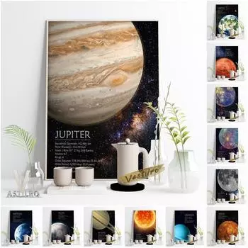 Космическая галактика, планета, художественная роспись, постер, космический любовник, холст, украшение для дома, коллекция для любителей науки, подарок 21cm30cm NoFrame