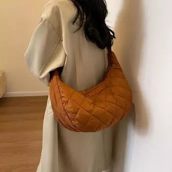 Космическая хлопковая сумка для подмышек, большая вместительная женская сумка через плечо с ромбовидной формой на одно плечо чёрный