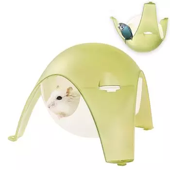 Космическая капсула для хомяка, подвесное гнездо, прозрачное убежище, джунгарский хомяк, игрушечная комната, защита от укусов зелёный