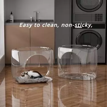 Космическая капсула, кошачье гнездо, пластиковый моющийся прозрачный квадратный кошачий домик, вилла, влагостойкая кошачья кровать, большие принадлежности для животных, аксессуары