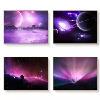 Космическая мечта, звезды, картина маслом, постеры и принты, Космическая Галактика, Планета Земля, холст, настенные картины для гостиной, домашний декор 21cm30cm NoFrame