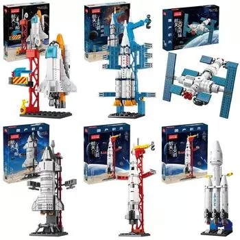 Космические космические украшения коллекционные астронавты мультфильм 3d трехмерные сборные строительные блоки подарочные игрушки