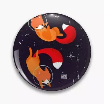 Космические лисы, мягкая пуговица, булавка, модная мультяшная металлическая брошь, булавка на лацкане, креативный декор для любовника, значок, подарок, шляпа, ювелирные изделия, одежда, женский воротник, милый, забавный 32mm(1.25in)