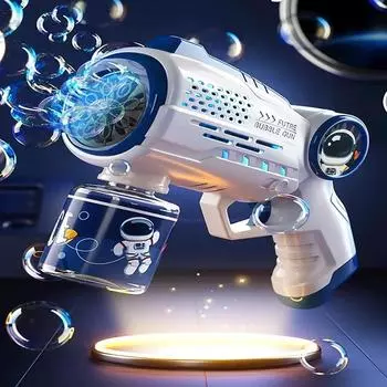 Космический электрический пистолет для мыльных пузырей, автоматическая машина для мыльных пузырей, астронавт, игра для игры на открытом воздухе, пляж, свадьба, вечеринка, подарок, детский день рождения, игрушка