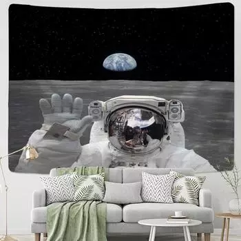 Космический астронавт гобелен настенный загадочный космический пейзаж психоделический богемный декор комнаты в общежитии 95x70cm
