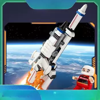 Космический челнок Ракета Авиация Крупные частицы Детская образовательная сборка Игрушка Мальчик Строительные блоки 33.5*14*10cm