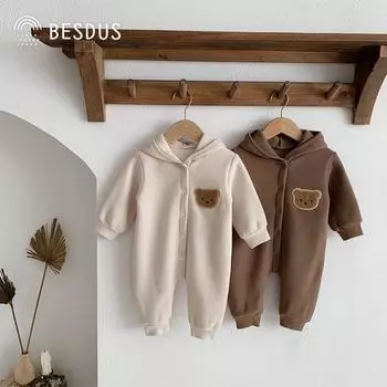 Космический костюм Vespers Baby Bear с капюшоном и капюшоном, легкая зимняя зимняя зимняя одежда 100, лучшая детская одежда в Корее