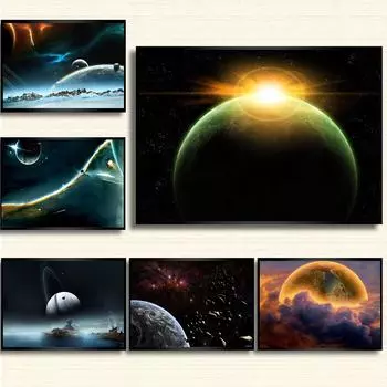 Космический плакат Галактика Звезды Туманность Звездное небо Холст Картина Космическая планета Земля Настенные художественные фотографии для украшения гостиной 21cm30cm NoFrame