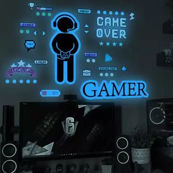 Космическое звездное небо игровая ручка игровая зона видеоигры декор светящийся креативный декоративный светящийся в темноте настенный стикер для гостиной зелёный