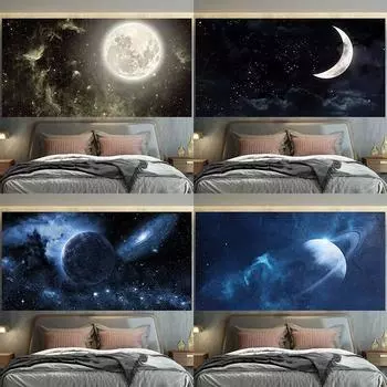 Космическое звездное небо пейзаж гобелен для комнаты в общежитии прикроватная тумбочка для украшения фона ткань для украшения дома подвесная ткань 100x75cm