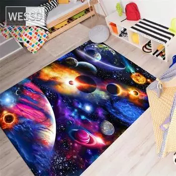 Космос Вселенная Планета 3D напольный коврик ковер для гостиной большой размер фланелевой мягкий ковер для спальни 40x60cm 1pcs