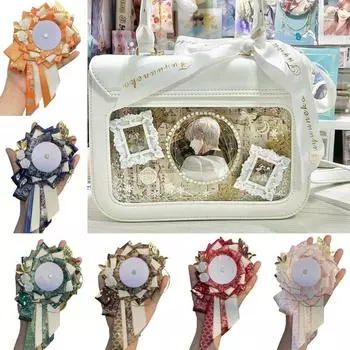 Косой хвост лента аниме держатель значка косплей украшение рюкзак украшение значков органайзеры оранжевый