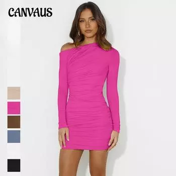 Косой воротник без бретелек французское платье женское модное плиссированное сексуальное платье на бедрах S розы красного