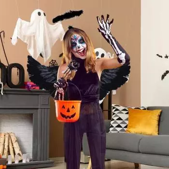 Косплей ангельские крылья для детей, набор крыльев ангела с повязкой на голову и волшебной палочкой, искусственные перья, ангельские крылья для косплея на Хэллоуин A