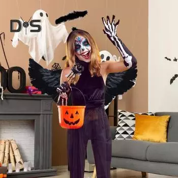 Косплей ангельские крылья для детей, набор крыльев ангела с повязкой на голову и волшебной палочкой, искусственные перья, ангельские крылья для косплея на Хэллоуин A