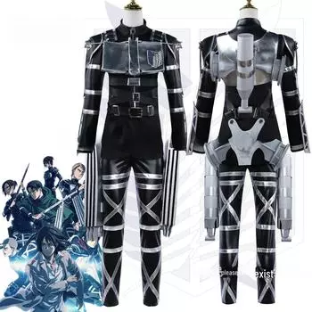 Косплей Beishui Attack on Titan Final Chapter: Аниме Микаса и Эрен Кожаный Костюм Команды C для Мужчин One Size