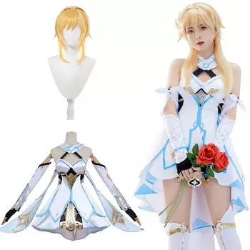 Косплей Firefly с почетным рыцарем-путешественником Genshin Cosplay, полностью взрослый культурный Genshin Lumine Cosplay с париком [Kamizu Ryohin], (Сестра) Костюм,