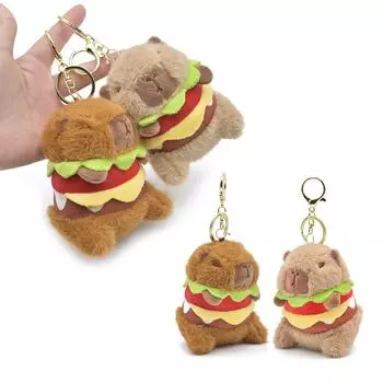 Косплей Капибара плюшевый брелок кулон мультфильм автомобиль ключ подвески сумочка украшение женская сумка украшение кукла подарок на день рождения темно-синий