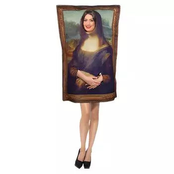 Косплей Картина Мона Лиза Полный Костюм На Хеллоуин Кигуруми Смешной e788 [Eiza] (Мона Лиза) коричневый